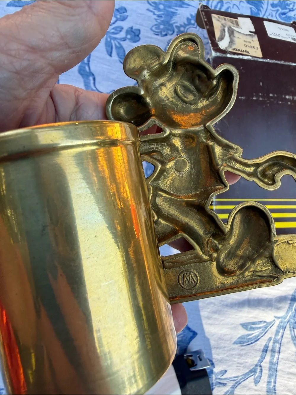 Vintage Mickey Mouse 1970s Walt Disney Productions GATCO Brass Pen Holder